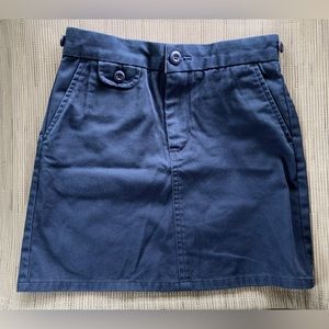 Land's End Girl's Navy Blue Chino Skirt Sz 8